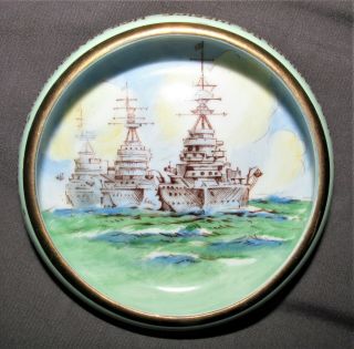 Patriotic Paragon China Dish Produced During The War Of Britain Ww2 W Navy Ships