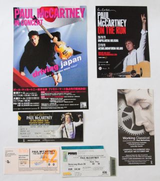 Paul Mccartney,  3x Tickets,  3x Flyers,  Handbills Concert Tour,  Beatles