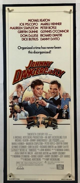 Johnny Dangerously Movie Poster (veryfine, ) Insert 1984 Micheal Keaton 016r