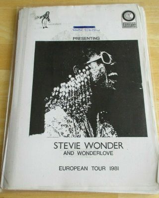 Stevie Wonder And Wonderlove European Tour 1981 Itinerary Of Tour - George Stanton