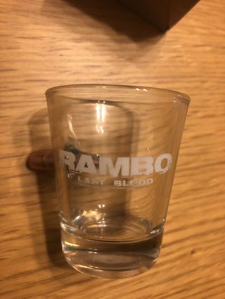 Rambo Last Blood - 2019 Action Movie Film - Promo Shot Glass With Bullet - Rare