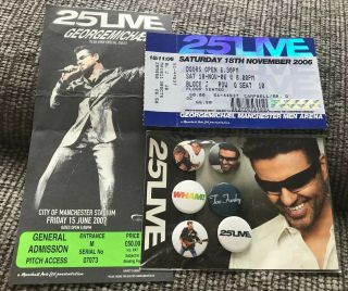 George Michael ‘25live’ Tour Tickets Bundle With Badges Too