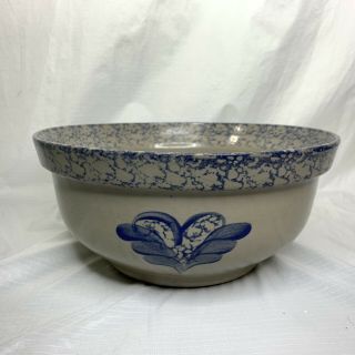Large Beaumont Bros Brothers Pottery Blue Salt Glaze Mixing Or Dough Bowl Bbp