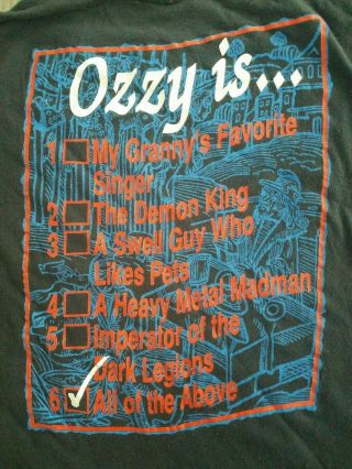 Ozzy Osbourne 1988 No Rest For The Wicked Tour Shirt NOT A REPRINT True. 3