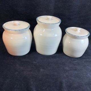 Home Garden Party Canister Set Of 3 with Lids Stoneware 6 piece Fruit Pattern 3
