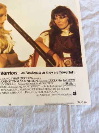 Terence Young’s WAR GODDESS 11x14 Lobby Card 3