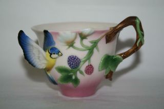 Franz Fine Porcelain Retired Blue Bird & Berry Cup Fz00038