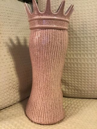 Vintage Red Wing Pottery Queen Vase Fleck Zephyr Pink 1950’s Mid Century Modern 6