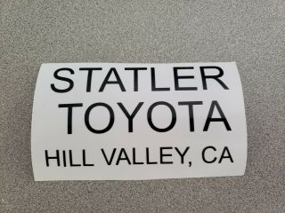 Two Back To The Future Statler Toyota Orange Car Decal