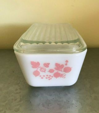 Vintage Pyrex Gooseberry Refrigerator Dish With Lid 502
