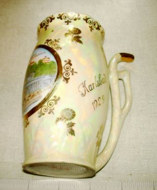 Vintage 1929 Porcelain Straw Sip Spa Cup – Karlsbad Muhlbrunnkolonade Czech Rep