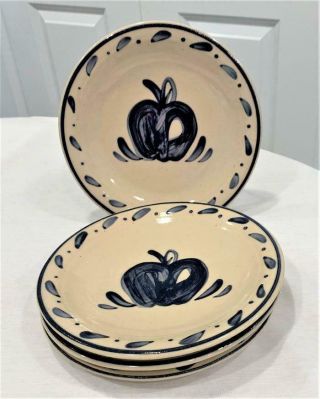 4 Gooseberry Patch Pottery 8 1/4 " Apple Design {plates For Jeakl28 Only}