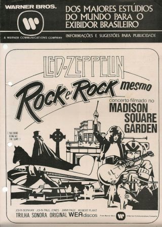 Led Zeppelin - Very Rare Promo Press Release - Brasil