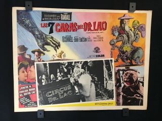 1964 Seven Faces Of Dr.  Lao Authentic Mexican Art Lobby Card 16 " X12 " 5