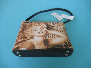 Marilyn Monroe Handbag With Shoulder Strap Tags Leopards Background