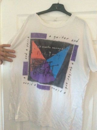 Neil Young 1989 Solo Europe Tour Tee Shirt Rare Vintage 1989 Solo Tour Very Rare