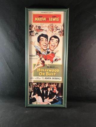 1956 Framed Poster Of Hollywood Or Bust With Dean Martin And Jerry Lewis