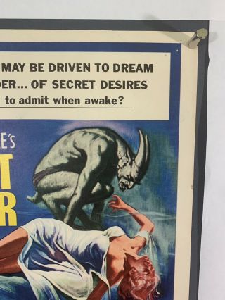 NIGHT WALKER Movie Poster (Fair) Window Card 1965 14x17 Trimmed Horror 3