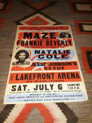 Globe Concert Poster Maze Natalie Cole & Jesse Johnson (the Time) Orleans