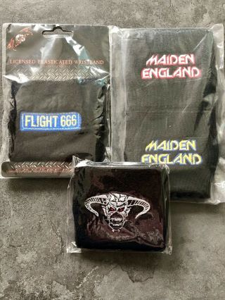 Iron Maiden: ‘flight 666,  Legacy Of The Beast & Maiden England’ Uk Fc Wristbands