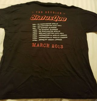 Status Quo The Reunion Tour/Concert T Shirt 2013 X Large 2