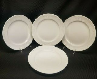 Set Of 4 Martha Stewart Basketweave Dinner Plates