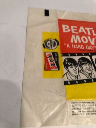 1964 Beatles Gum Wrapper A HARD DAYS NIGHT,  VERY RARE (BGW2014) SPECIAL 4