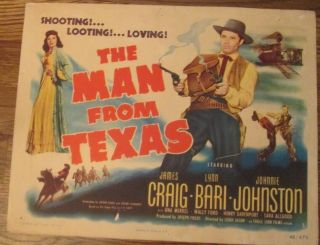 Vintage 1947 Movie Lobby Card Western The Man From Texas Shooting Looting Loving