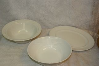 Vintage Johnson Brothers Ironstone Athena Platter And Two Serving Bowls