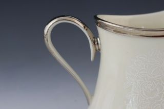 Lenox Moonspun Porcelain White Creamer & Lidded Sugar Bowl Set 8