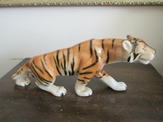 Vintage Royal Dux Porcelain Tiger Figurine 412 11.  5 "