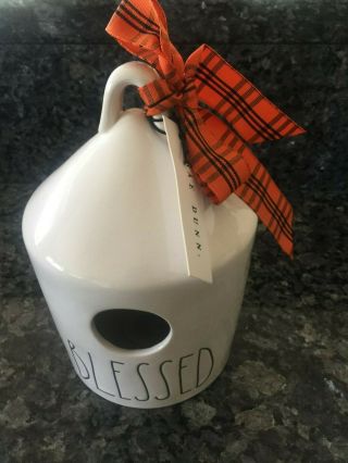 Rae Dunn Blessed Round Ceramic Birdhouse With Small Imperfection Halloween