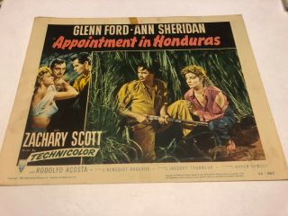 Vintage 1953 Lobby Card " Appointment In Honduras " Glenn Ford Ann Sheridan