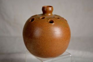 Wj Gordy Mountain Gold Flower Frog Pencil Holder Georgia Art Pottery Vase
