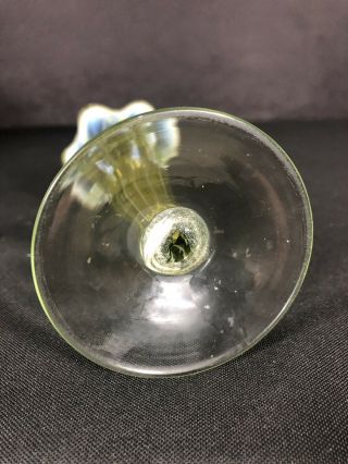 Antique Vaseline Glass Vase Thorny With Swirl And Opalescent 6 1/2 Uranium Glass 4