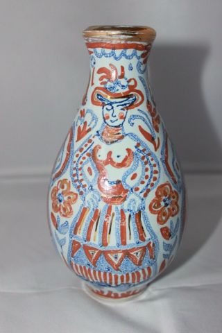 Rene Buthaud Initials Signed Rb Pottery Vase France French Art Deco 2 Woman Man