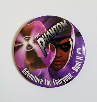 Rare 1996 The Phantom Movie Promo Button Billy Zane The Ghost Who Walks Ring Pin