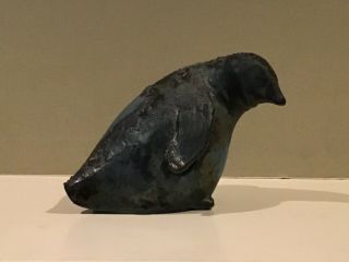 Tony Evans Raku Pottery Penguin Sculpture Signed