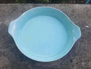 Oven Proof U.  S.  A.  Pie Plate Baking Dish Turquoise Blue 8 " Rare Handles