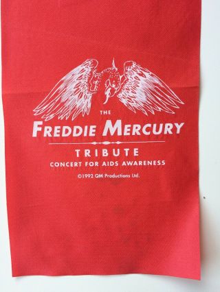 Freddie Mercury Tribute Concert 1992 Commemorative Scarf / Banner.  Queen 3