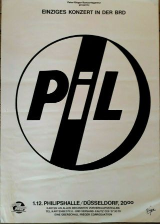 Pil Concert Promo Poster - Public Image - Sex Pistols - Germany 1983