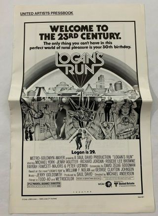 Logans Run Pressbook 1975 8 Pages 11x17 Movie Poster Art Sc - Fi 1232