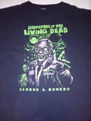 George Romero Godfather/ Night Of The Living Dead 40th Year Shirt Sz Xl