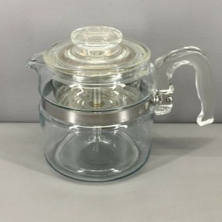 Vintage Pyrex Glass Flameware 4 Cup Coffee Percolator Pot Complete 7754 B