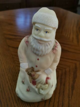 Fenton Burmese Santa Kneeling With Toys Hand Painted By D.  Fox 95th Year
