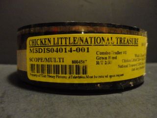 Chicken Little / Nat Tresure 35mm Movie Trailer 1 Cells Scope 2min 28secs