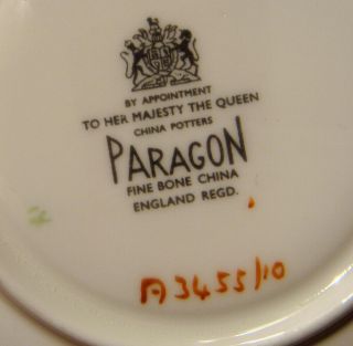 PARAGON CHRYSANTHEMUM CUP & SAUCER PALE PINK GOLD TRIM A3455/10 VINTAGE ENGLAND 5