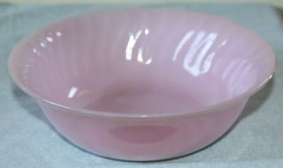 Vintage Pink Roseite Swirl Fire - King Large Bowl 8 Inch Oven Ware Fire King Rare