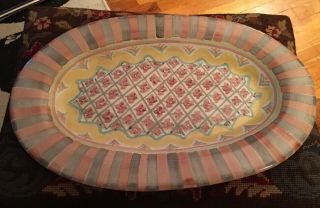 Reduced1 Gorgeous Mackenzie Childs 15” Oval Serving Hand Painted Pottery Platter