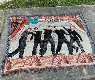 Nsync Woven Tapestry Fringe Blanket Throw No Strings Attached 54”x42 " Timberlake